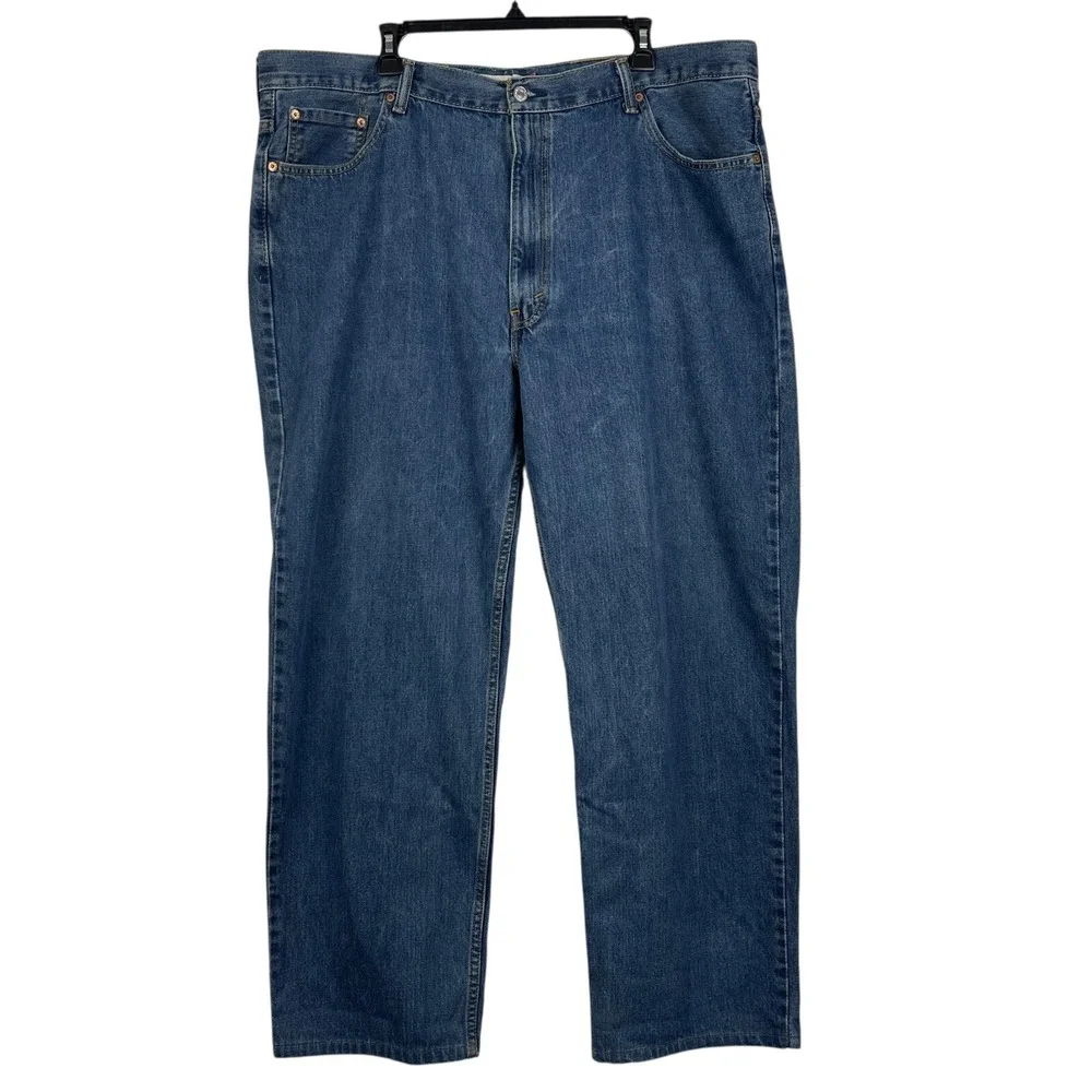 Levis‎ 550 Relaxed Fit Taper 43x32 Medium Wash Denim Blue Jeans Zip *Read